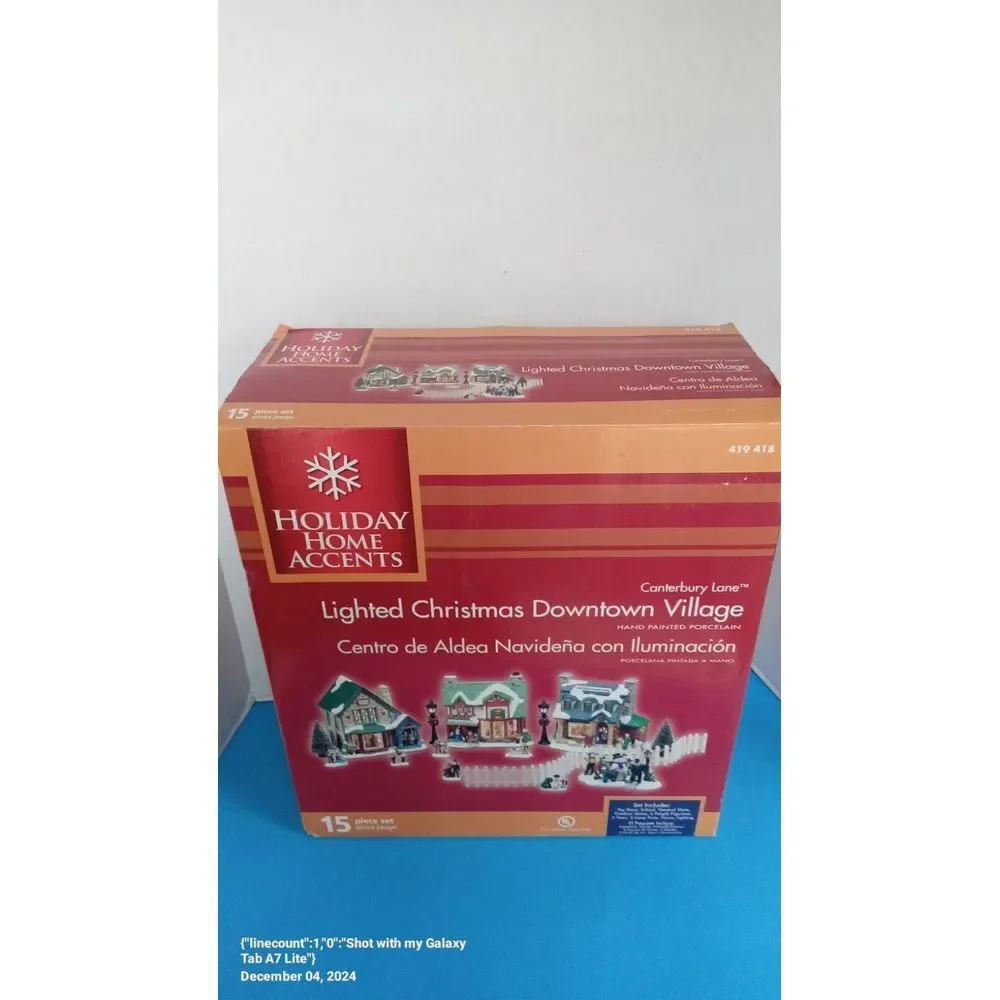 Holiday‎ Home Accents 15-Piece Lighted Christmas Downtown Village Set Collection